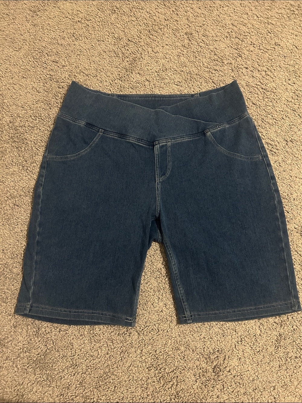Women's Dark Blue Denim Bermuda Shorts HALARA size XL
